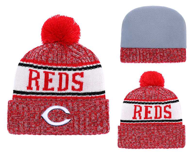 Reds Team Logo Red Pom Knit Hat,We sell and wholesale Reds Team Logo Red Pom Knit Hat on line form chian!